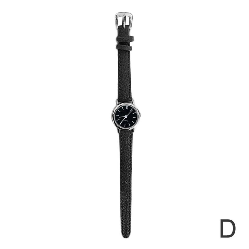 New Korean style trendy simple personalized retro Harajuku style student men's and women's quartz leather strap couple watch